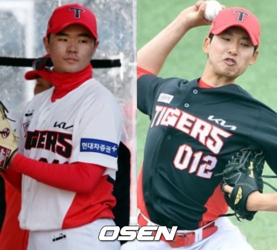 KIA 타이거즈 장재혁과 이준형.