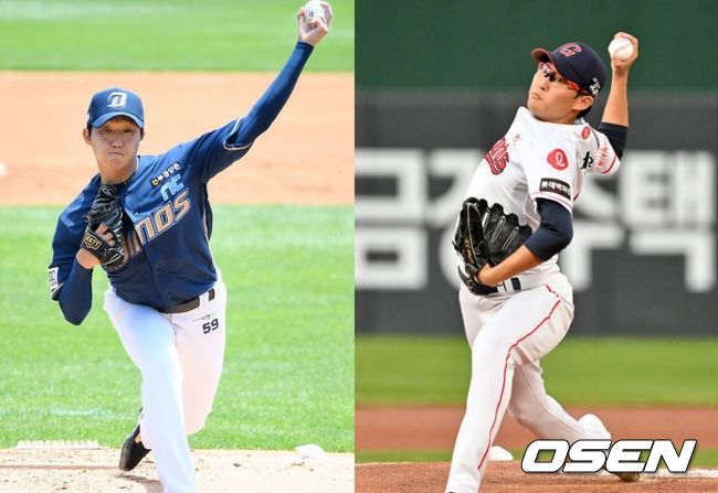 NC 다이노스 좌완 구창모(왼쪽)와 롯데 자이언츠 우완 박세웅. / OSEN DB