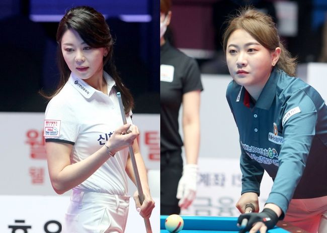 [사진]김가영(왼쪽)과 김민아 /PBA 제공