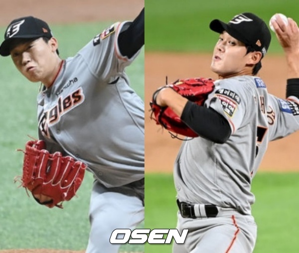 한화 이글스 김기중과 윤대경(왼쪽부터)/OSEN DB