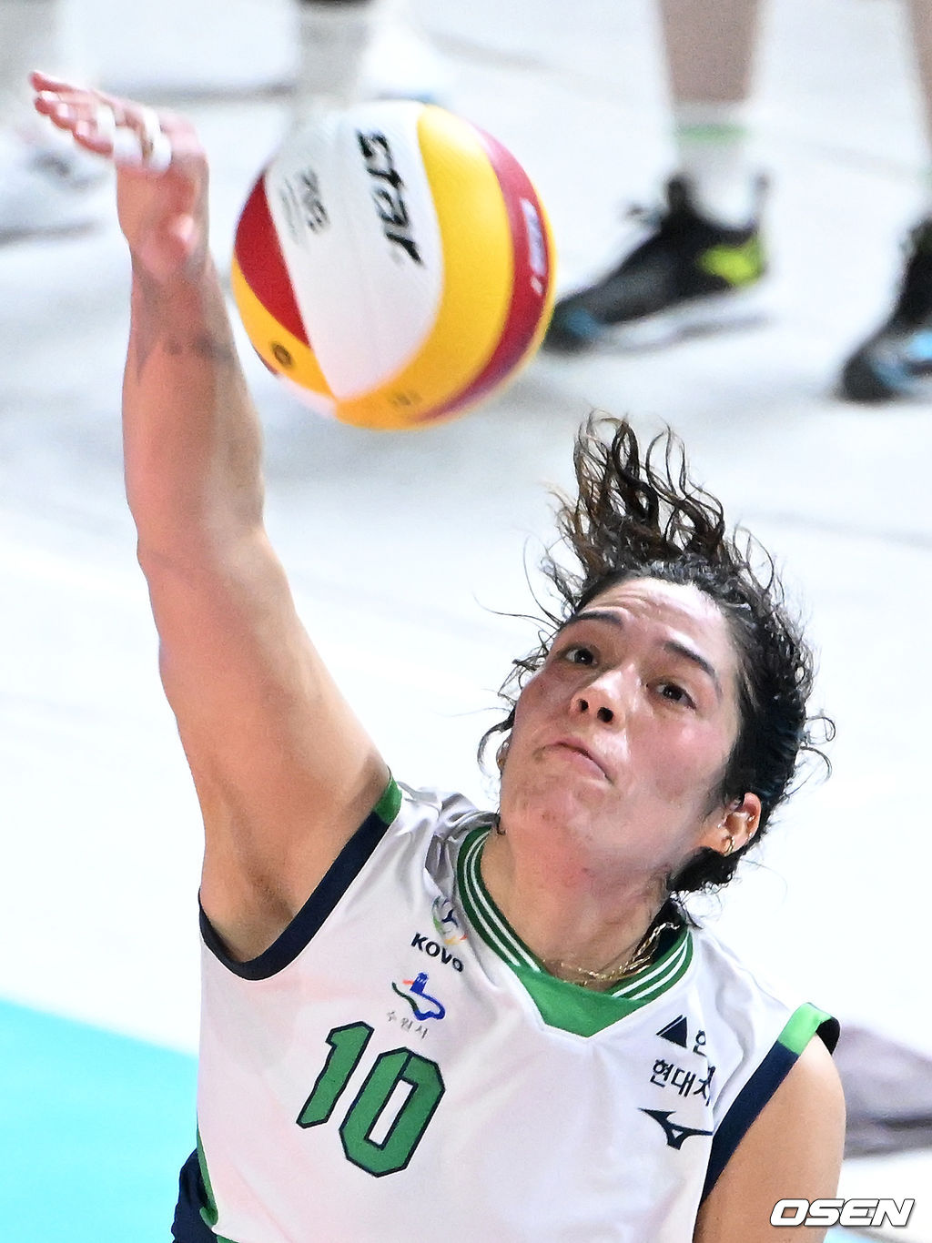 25일 오후 대전 충무체육관에서 열린 프로배구 도드람 2021-2022 V리그 여자부 KGC인삼공사와 현대건설의 경기, 현대건설 야스민이 공격을 시도하고 있다. 2022.02.25 /sunday@osen.co.kr