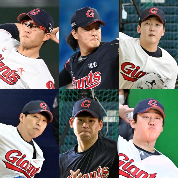 박세웅-김원중-최준용-김도규-김진욱-구승민(시계 방향 순). /OSEN DB