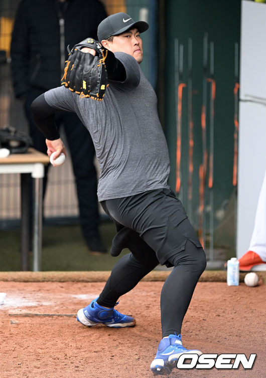 국내에서 훈련 중인 토론토 블루제이스 류현진. / OSEN DB