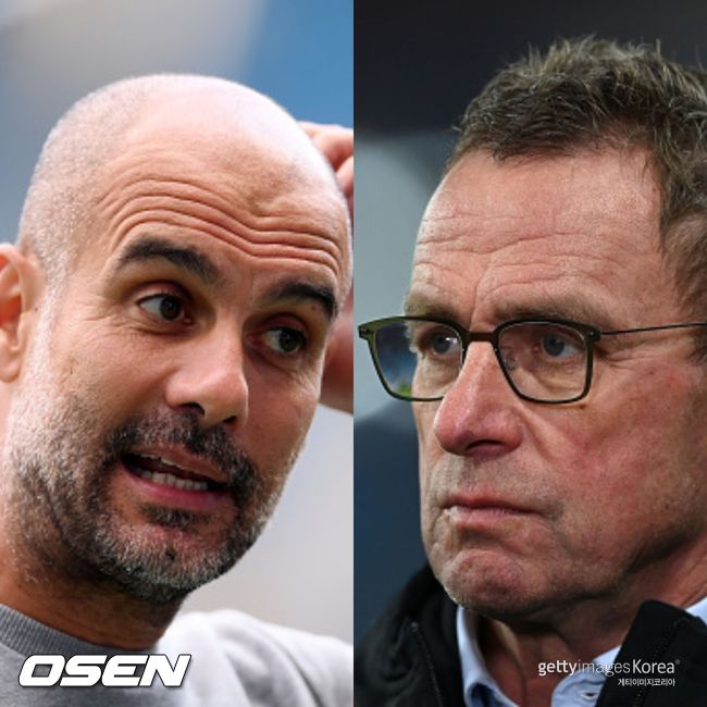 [사진] 펩 과르디올라(왼쪽)와 랄프 랑닉 / ⓒGettyimages(무단전재 및 재배포 금지)