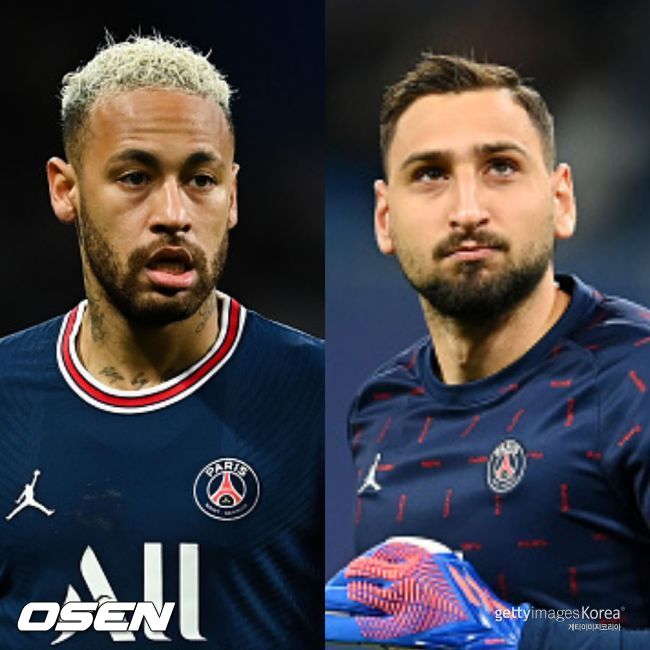 [사진] 네이마르(왼쪽)와 잔루이지 돈나룸마 / ⓒGettyimages(무단전재 및 재배포 금지)