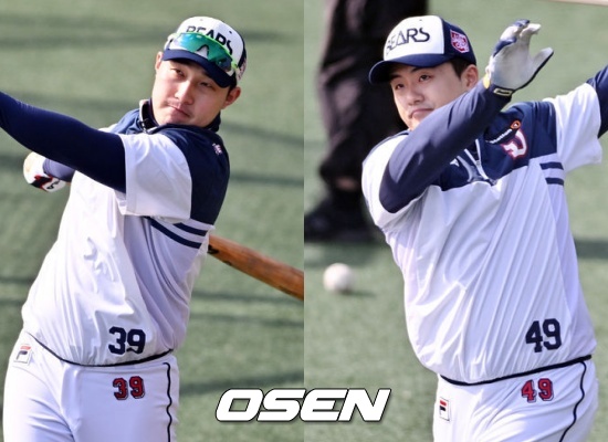 두산 김인태(좌)와 강진성 / OSEN DB