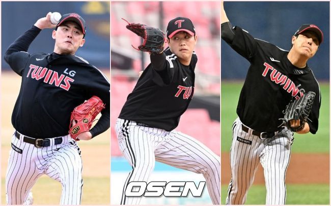 임정우-함덕주-김진성(왼쪽부터). /OSEN DB
