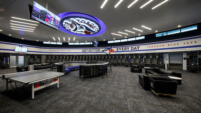 더니든 TD볼파크의 메이저리그 라커룸. /스포츠넷 홈페이지