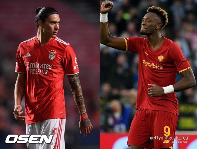 [사진] 다윈 누녜스(왼쪽)와 태미 에이브러햄 /ⓒGettyimages(무단전재 및 재배포 금지)