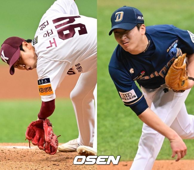 키움 히어로즈 노운현(왼쪽), NC 다이노스 조민석. /OSEN DB