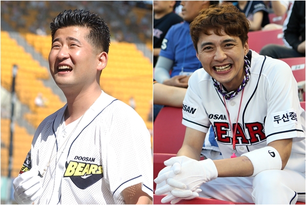 송창훈 응원단장(좌)과 오종학 응원단장 / 두산 베어스 제공