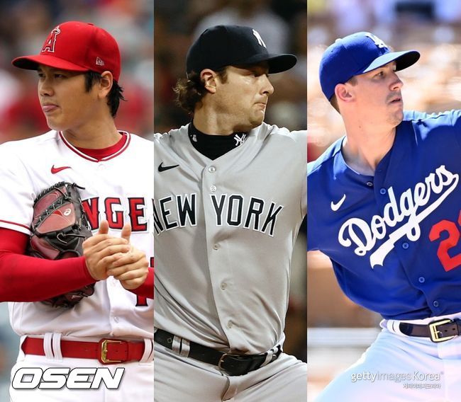 [사진] LA 에인절스 오타니 쇼헤이(왼쪽부터), 뉴욕 양키스 게릿 콜, LA 다저스 워커 뷸러. ⓒGettyimages(무단전재 및 재배포 금지)