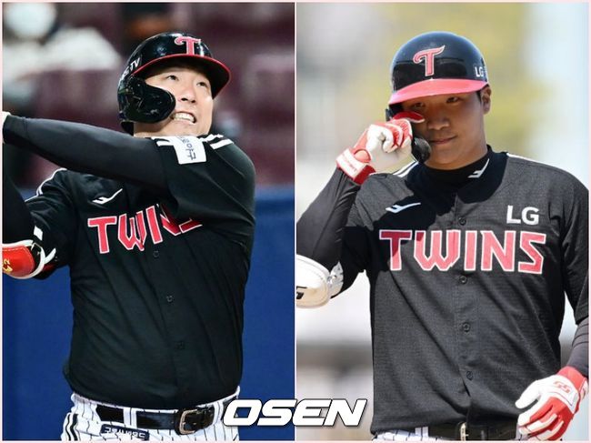 LG 김현수(왼쪽)-문보경. /OSEN DB