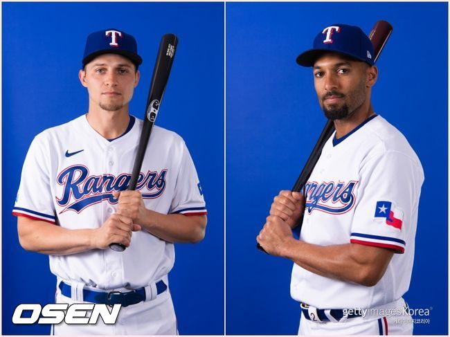 [사진] 텍사스 레인저스의 코리 시거(왼쪽)와 마커스 세미엔. ⓒGettyimages(무단전재 및 재배포 금지)