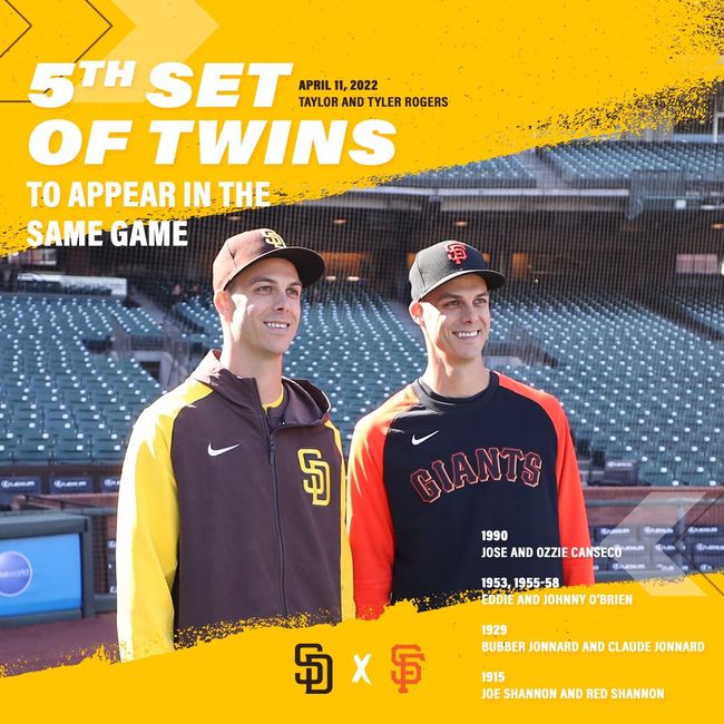 테일러-타일로 로저스 형제 /샌디에이고 파드리스 SNS