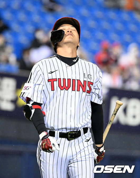 5회말 무사 1,2루에서 LG 박해민이 1루 뜬공으로 물러나고 있다. 2022.04.13 /jpnews@osen.co.kr