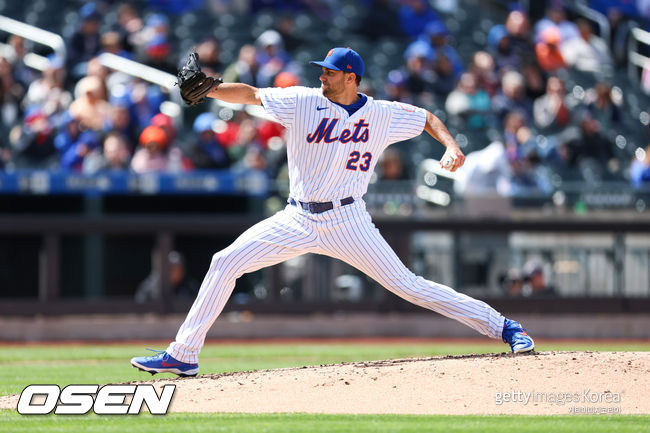 [사진] 뉴욕 메츠의 투수 데이빗 피터슨. ⓒGettyimages(무단전재 및 재배포 금지)
