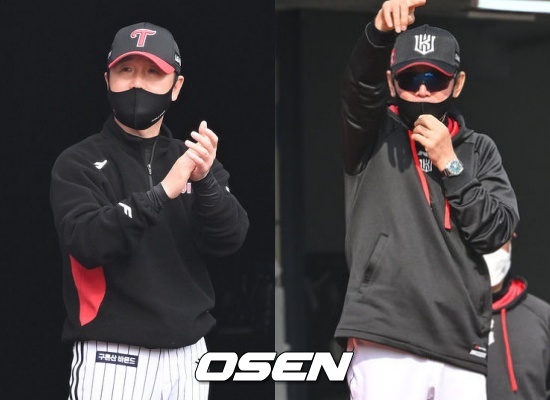LG 류지현 감독(좌)과 KT 이강철 감독 / OSEN DB