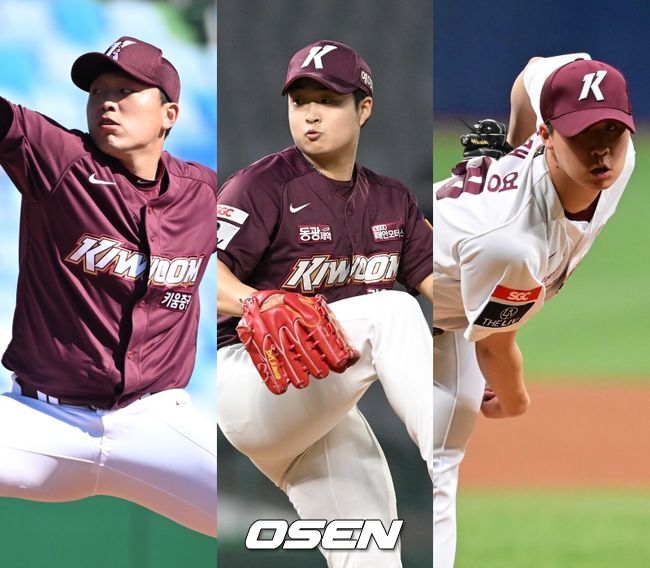 키움 히어로즈 이승호(왼쪽부터), 김재웅, 장재영. /OSEN DB
