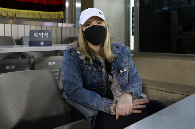 스탁의 아내 사라 스탁 / 두산 베어스 제공