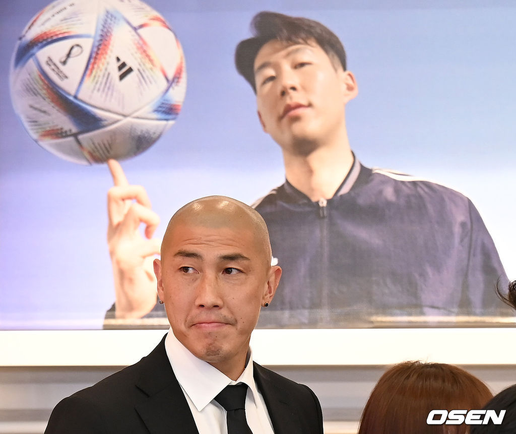 행사에 참석한 차두리 FC 서울 유스강화실장은 영상 속 손흥민을 향해 응원을 건넸다. 2022.04.28 /sunday@osen.co.kr