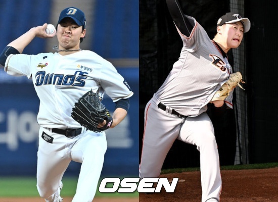 NC 송명기(좌)와 한화 남지민 / OSEN DB