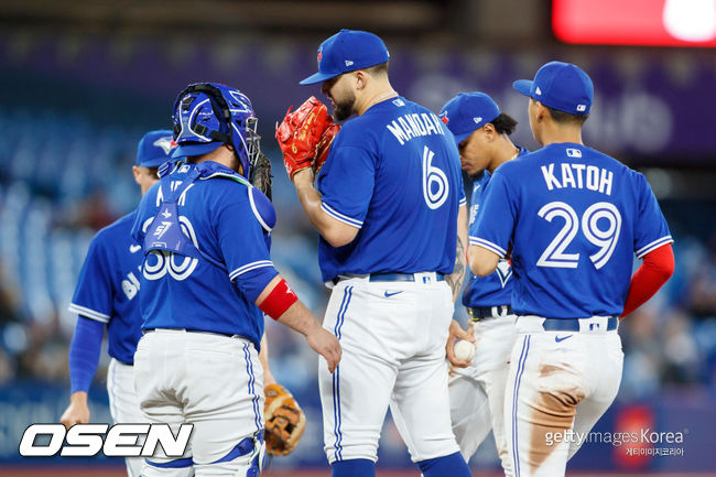[사진] 토론토 블루제이스 선수들. ⓒGettyimages(무단전재 및 재배포 금지)