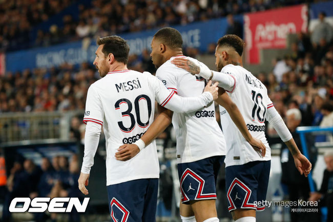 [사진] 메시-음바페-네이마르 2022/4/30 ⓒGettyimages(무단전재 및 재배포 금지)