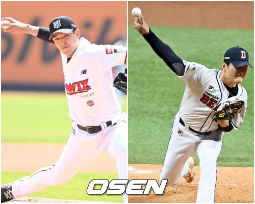 KT 고영표(좌)와 두산 곽빈(우) / OSEN DB