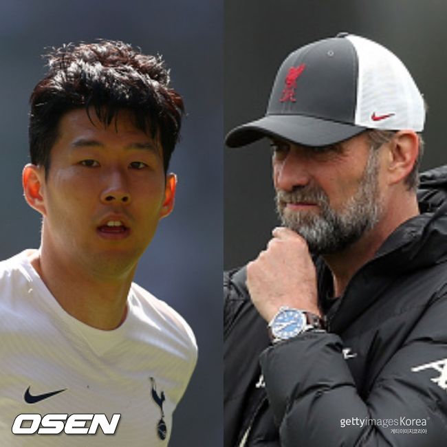 [사진] 왼쪽부터 손흥민과 위르겐 클롭 감독 ⓒGettyimages(무단전재 및 재배포 금지)