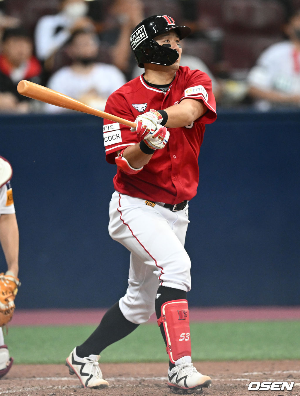 7일 오후 서울 구로구 고척스카이돔에서 ‘2022 신한은행 SOL KBO 리그’ 키움 히어로즈와 SSG 랜더스의 경기가 열렸다. 5회초 1사 2루 SSG 최주환이 선취 1타점 적시 3루타를 날리고 있다. 2022.05.07 /ksl0919@osen.co.kr
