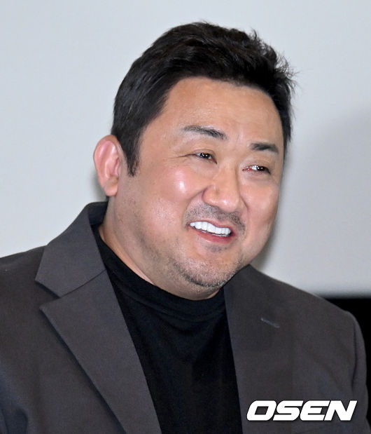 11일 오후 서울 삼성동 메가박스 코엑스에서 영화 ‘범죄도시2’ 글로벌 프레스 컨버런스가 열렸다.  배우 마동석이 미소짓고 있다. 2022.05.11 /ksl0919@osen.co.kr