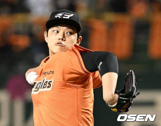 13일 오후 대전 한화생명이글스파크에서 '2022 신한은행 SOL KBO 리그' 한화 이글스와 롯데 자이언츠의 경기가 열렸다.7회초 한화 문동주가 역투하고 있다. 2022.05.13 /sunday@osen.co.kr