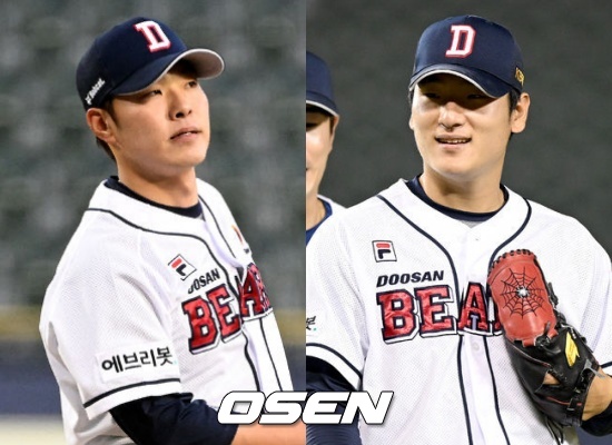 두산 최원준(좌)과 곽빈 / OSEN DB