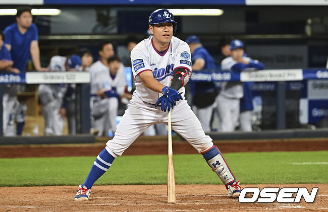 26일 KIA-삼성전. 삼성 강민호가 8회말 2사 만루 찬스에서 삼진 아웃당하고 아쉬워하고 있다. 2022.05.26 / foto0307@osen.co.kr