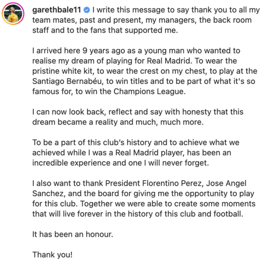 [사진]가레스 베일 인스타그램