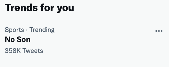 [사진] 35만 8천회 이상 게시된 No Son 태그 / 트위터 캡처.