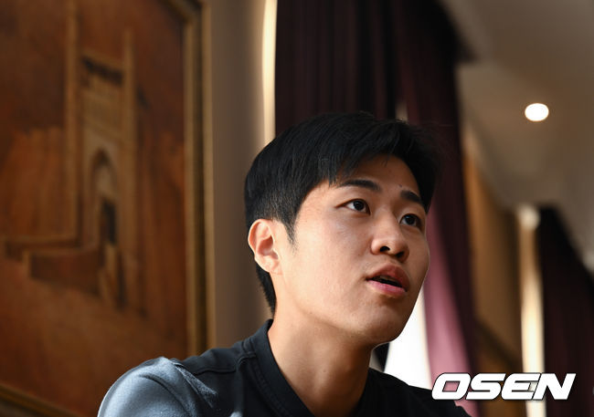 ‘아시아축구연맹(AFC) U-23 아시안컵’에 출전하는 23세 이하(U-23) 남자 축구대표팀 김현우가 31일 오후(한국시간) 우즈베키스탄 타슈켄트에서 OSEN과 인터뷰를 하고 있다. 2022.05.31 /cej@osen.co.kr