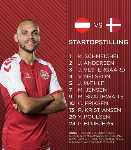 [사진] 덴마크 대표팀 공식 SNS