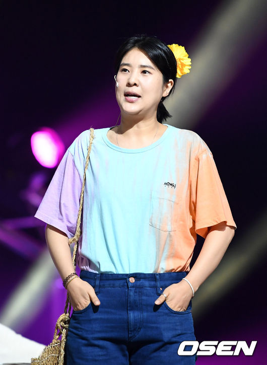 개그맨 강유미가 리허설을 하고 있다. /sunday@osen.co.kr