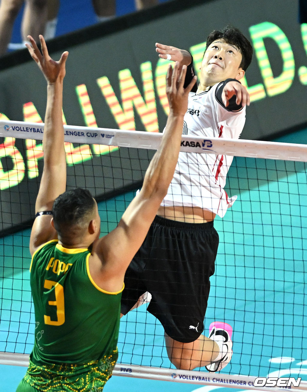 28일 오후 서울 잠실학생체육관에서 ‘2022 국제배구연맹(FIVB) 발리볼챌린저컵’ 대한민국과 호주의 경기가 열렸다.1세트, 대한민국 나경복이 공격을 시도하고 있다. 2022.07.28 / dreamer@osen.co.kr