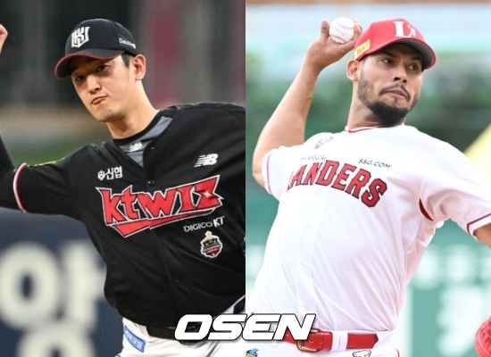 KT 고영표(좌)와 SSG 윌머 폰트 / OSEN DB