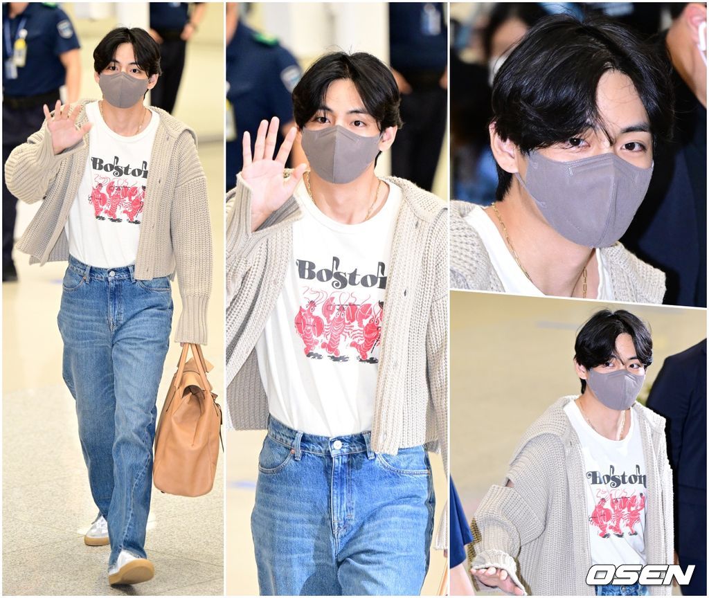 뷔의 다정한 인사를 더 돋보이게 만든 패션