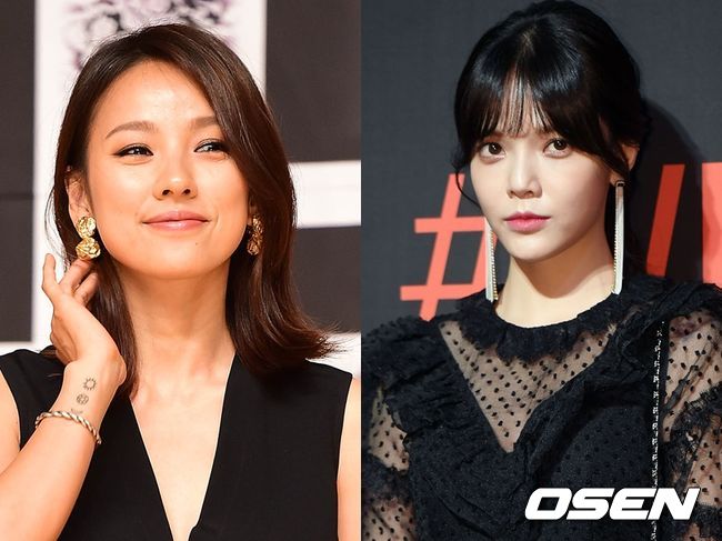 가수 이효리(왼쪽)가 힘든 시기를 보내던 AOA 출신 가수 지민에게 손을 내밀었다. OSEN DB