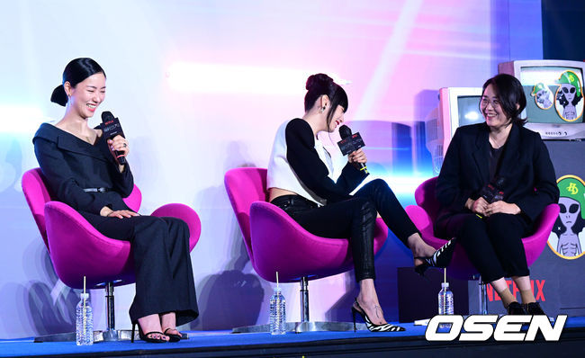 배우 전여빈, 나나, 노덕 감독이 간담회를 하고 있다. 2022.09.27 /jpnews@osen.co.kr