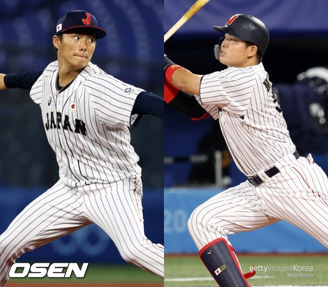 [사진] 일본 대표팀 시절 야마모토 요시노부(왼쪽), 무라카미 무네타카. ⓒGettyimages(무단전재 및 재배포 금지)