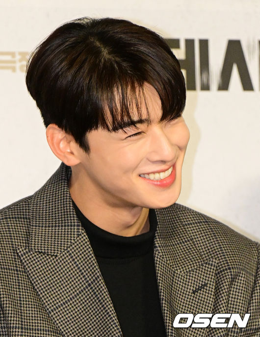 배우 차은우가 간담회를 하며 미소짓고 있다. 2022.10.21 /jpnews@osen.co.kr