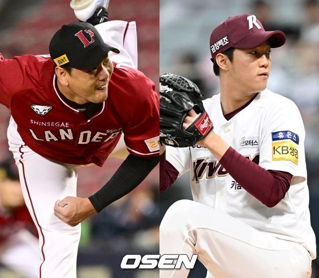 SSG 랜더스 김광현(왼쪽), 키움 히어로즈 안우진. /OSEN DB