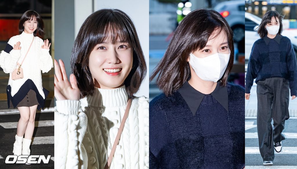 22년 10월 22일 이태원 참사 이전 박은빈 팬미팅 출국길 (좌), 22년 11월 04일 이태원 참사 이후 박은빈 팬미팅 출국길 (우) / rumi@osen.co.kr