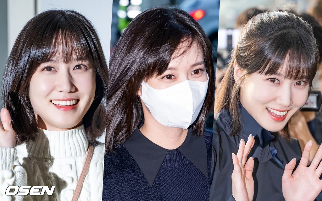 22년 10월 22일 이태원 참사 이전 박은빈 팬미팅 출국길 (좌), 22년 11월 04일 이태원 참사 애도기간 중 박은빈 팬미팅 출국길 (중), 22년 11월 10일 이태원 참사 애도기간 이후 박은빈 팬미팅 출국길 (우) / rumi@osen.co.kr